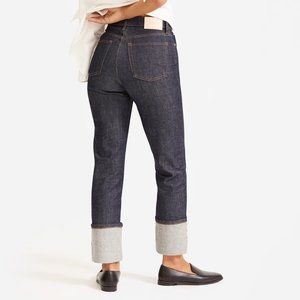 The Super-Straight Cuffed Jean - Dark Indigo